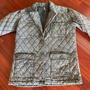 Anthropologie Young Fabulous & Broke Walker Quilted Jacket Barn Coat SZ M Teal